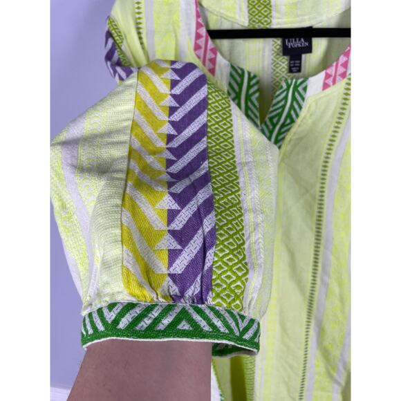 Ulla Popken, Size 20/22, Bright Yellow w/ Colorful Trim Maxi Dress, Plus Size - Picture 2 of 8